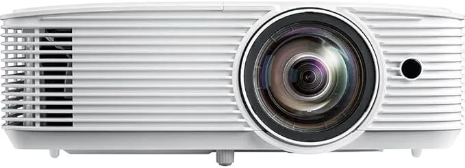 Optoma GT1080HDR short throw gaming projector, front view showing lens and ventilation design