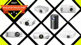 A collection of golf simualtor projectors